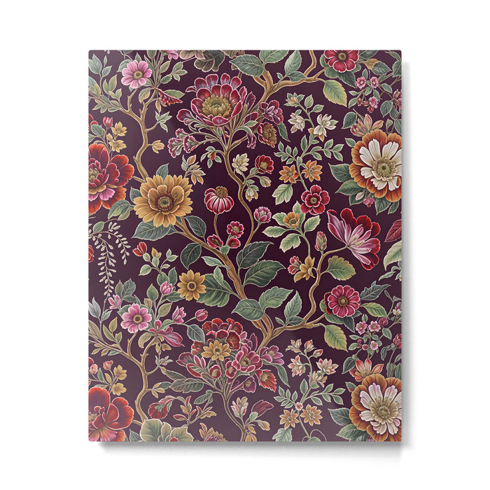 Casbah Magenta Burgundy Floral Metal Print Gallery Image 1