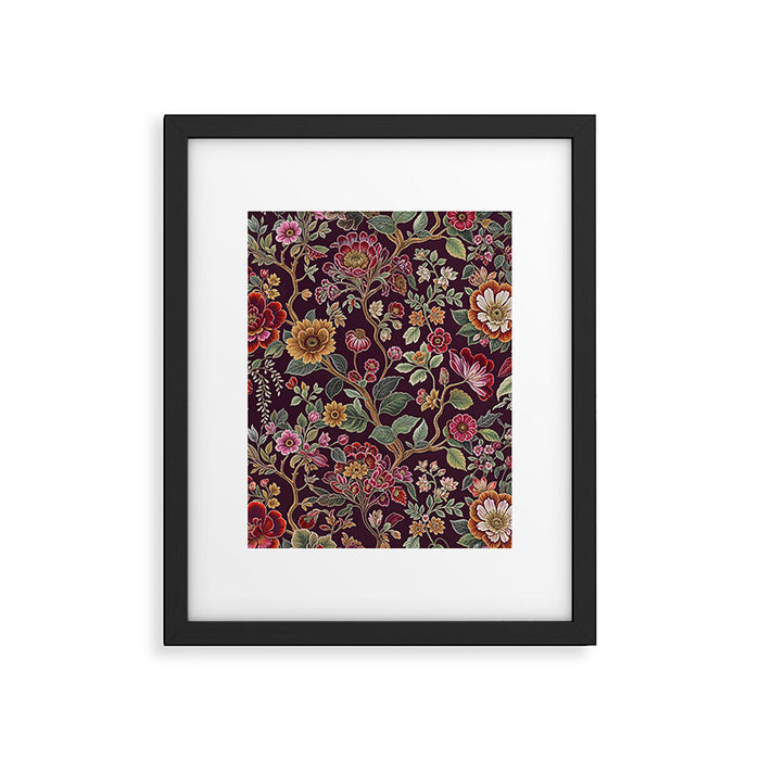 Casbah Magenta Burgundy Floral Framed Art Print Gallery Image 1