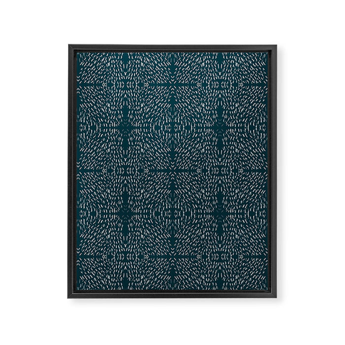 Celestial Stars Art, Teal Green, Boho Wall Art Framed Canvas Print Gallery Image 1
