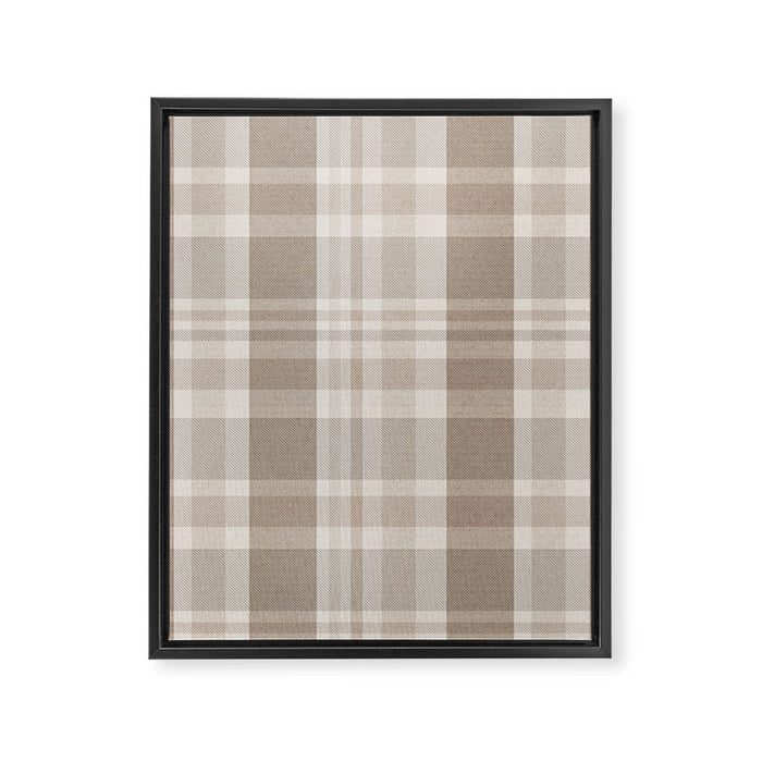 Checkered, Plaid Prints, Warm Brown Framed Canvas Print Gallery Image 1