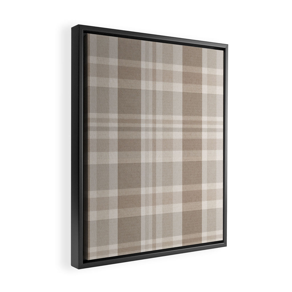 Checkered, Plaid Prints, Warm Brown Framed Canvas Print Gallery Image 2