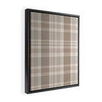 Checkered, Plaid Prints, Warm Brown Framed Canvas Print Gallery Image 2