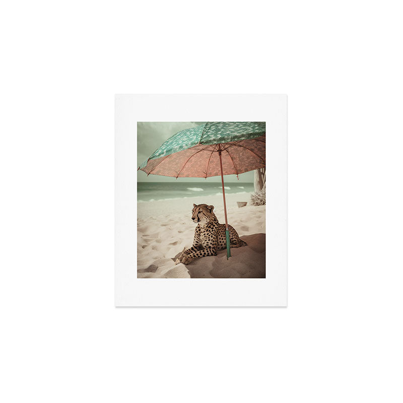Cheetah's Vacation, Beach Prints Art Print Gallery Image 1