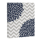 Chevron Floral Modern Navy and Grey Canvas Print Gallery Image 8