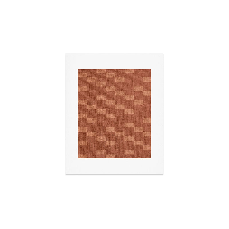 Chic Checks Terracotta Art Print Gallery Image 1