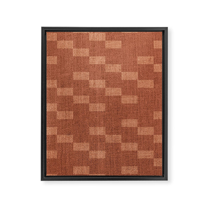 Chic Checks Terracotta Framed Canvas Print Gallery Image 1