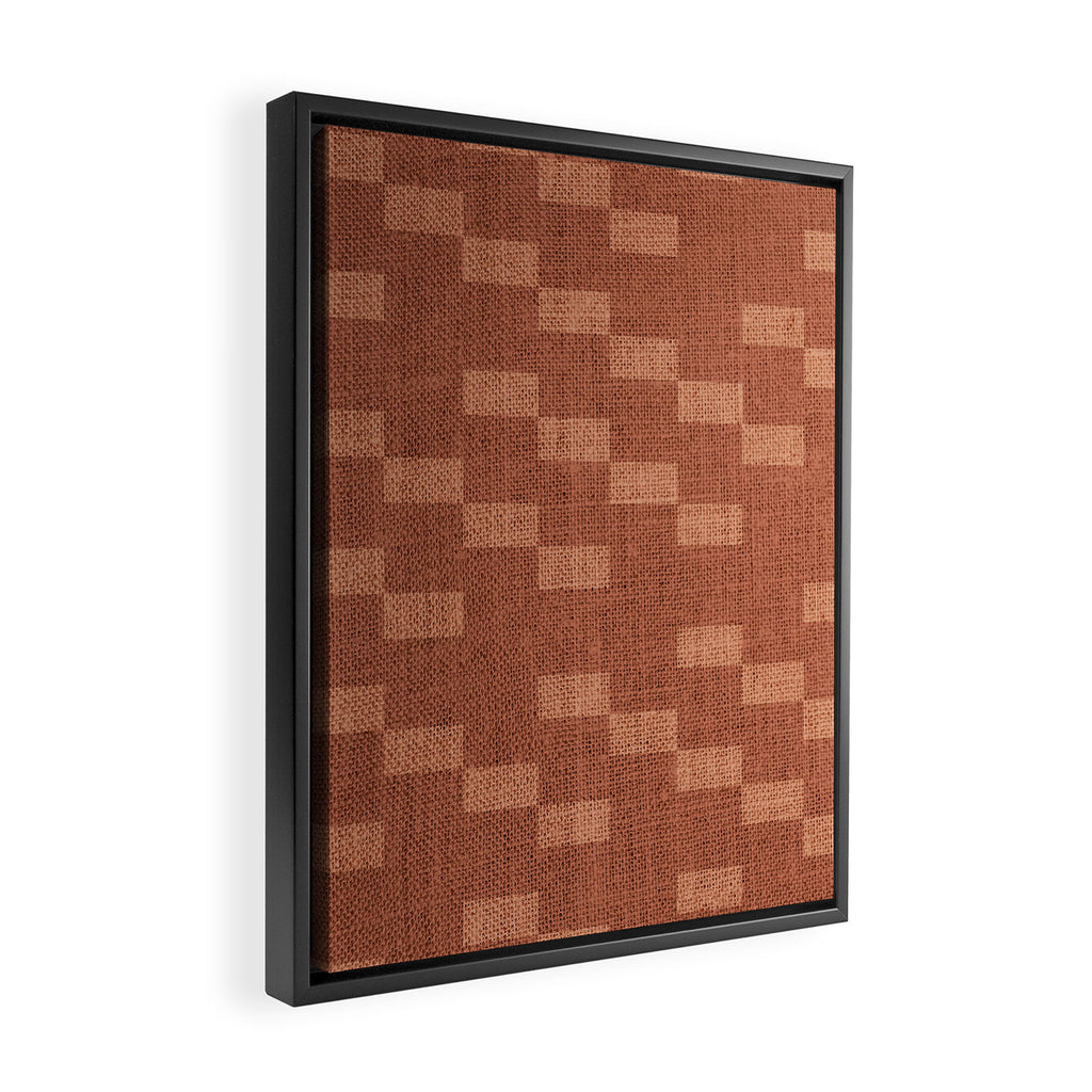 Chic Checks Terracotta Framed Canvas Print Gallery Image 2