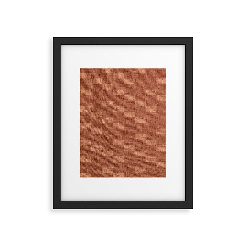 Chic Checks Terracotta Framed Art Print Gallery Image 6
