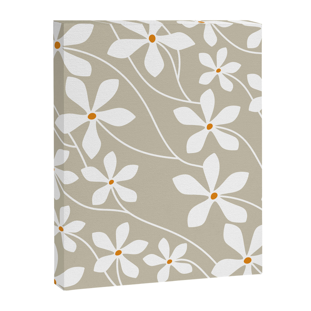 Chic Floral Flow in Beige Canvas Print Gallery Image 8
