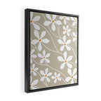 Chic Floral Flow in Beige Framed Canvas Print Gallery Image 2