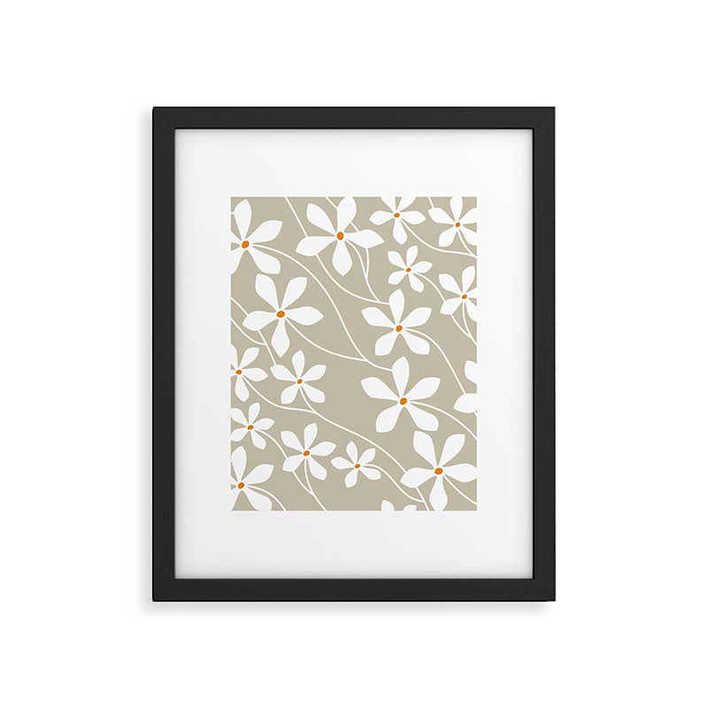 Chic Floral Flow in Beige Framed Art Print Gallery Image 6