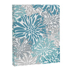 Chic, Flowers Print, Grey, Teal, Turquoise Canvas Print Gallery Image 8