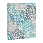 Chic, Flowers Print, Teal, Aqua, Gray Canvas Print Gallery Image 8