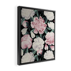 Chic Peonies on Black Framed Canvas Print Gallery Image 2