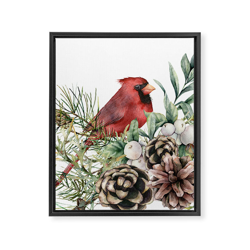 Christmas Cardinal and Pine Framed Canvas Print Gallery Image 8