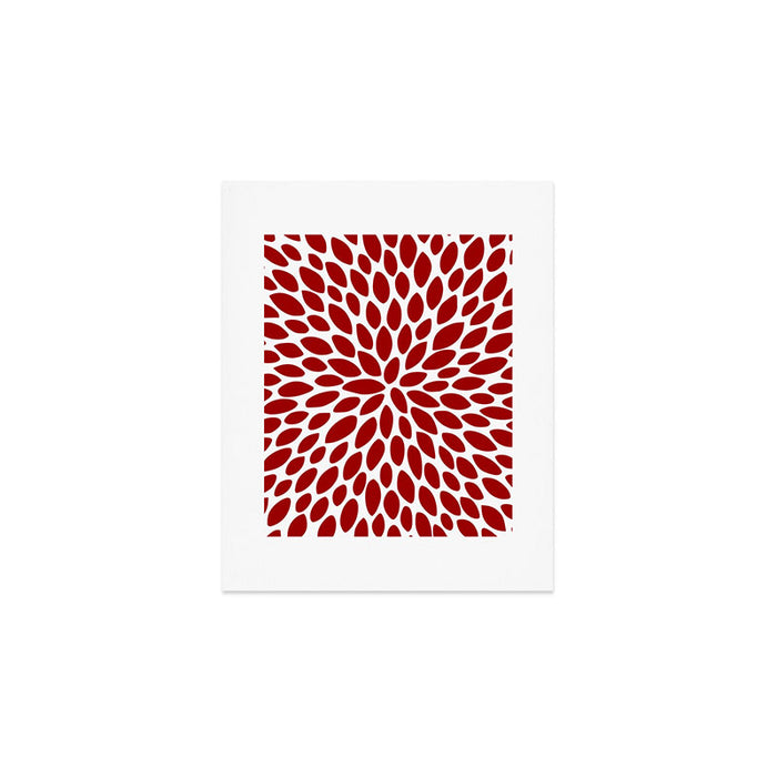 Christmas Floral Bloom, Red and White Art Print Gallery Image 1