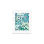 Christmas, Floral Prints, Teal, Blue and Green, Colour Prints Art Print Gallery Image 1