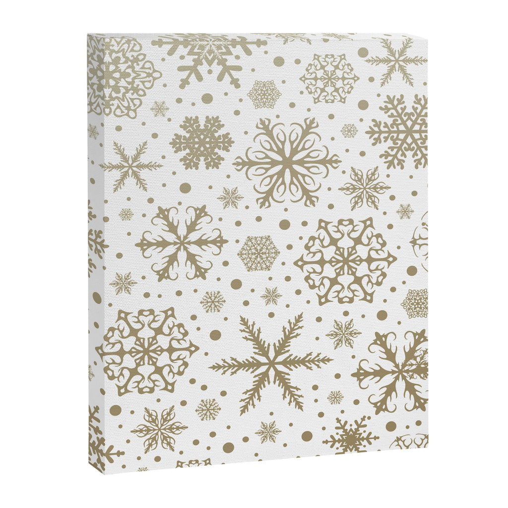 Christmas Snowflakes, Gold and White Canvas Print Gallery Image 8