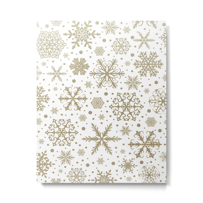 Christmas Snowflakes, Gold and White Metal Print Gallery Image 1