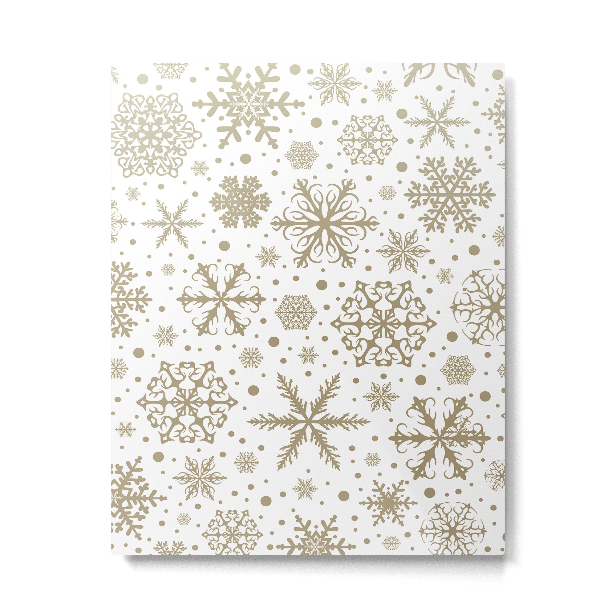 Christmas Snowflakes, Gold and White Metal Print Gallery Image 6