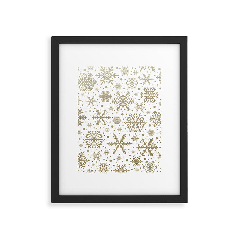 Christmas Snowflakes, Gold and White Framed Art Print Gallery Image 6