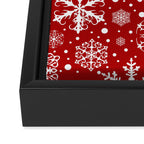 Christmas Snowflakes Pattern, Festive Red and White Framed Canvas Print Gallery Image 3