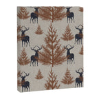 Christmas Trees and Deer, Faux Linen, Pattern, Beige, Brown and Blue Canvas Print Gallery Image 8