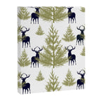 Christmas Trees and Deer, Pattern, Green and Blue Canvas Print Gallery Image 8