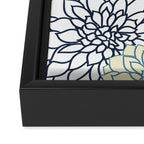 Chrysanthemum Willow, Floral Prints, Blue and Yellow Framed Canvas Print Gallery Image 3