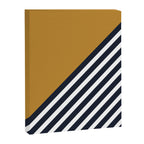 Color Block & Stripes Geometric Print, Mustard, Navy and White Canvas Print Gallery Image 8