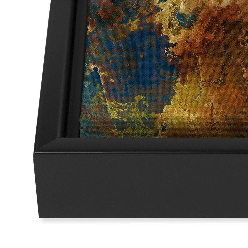 Colorful Blue and Copper Rust Framed Canvas Print Gallery Image 3