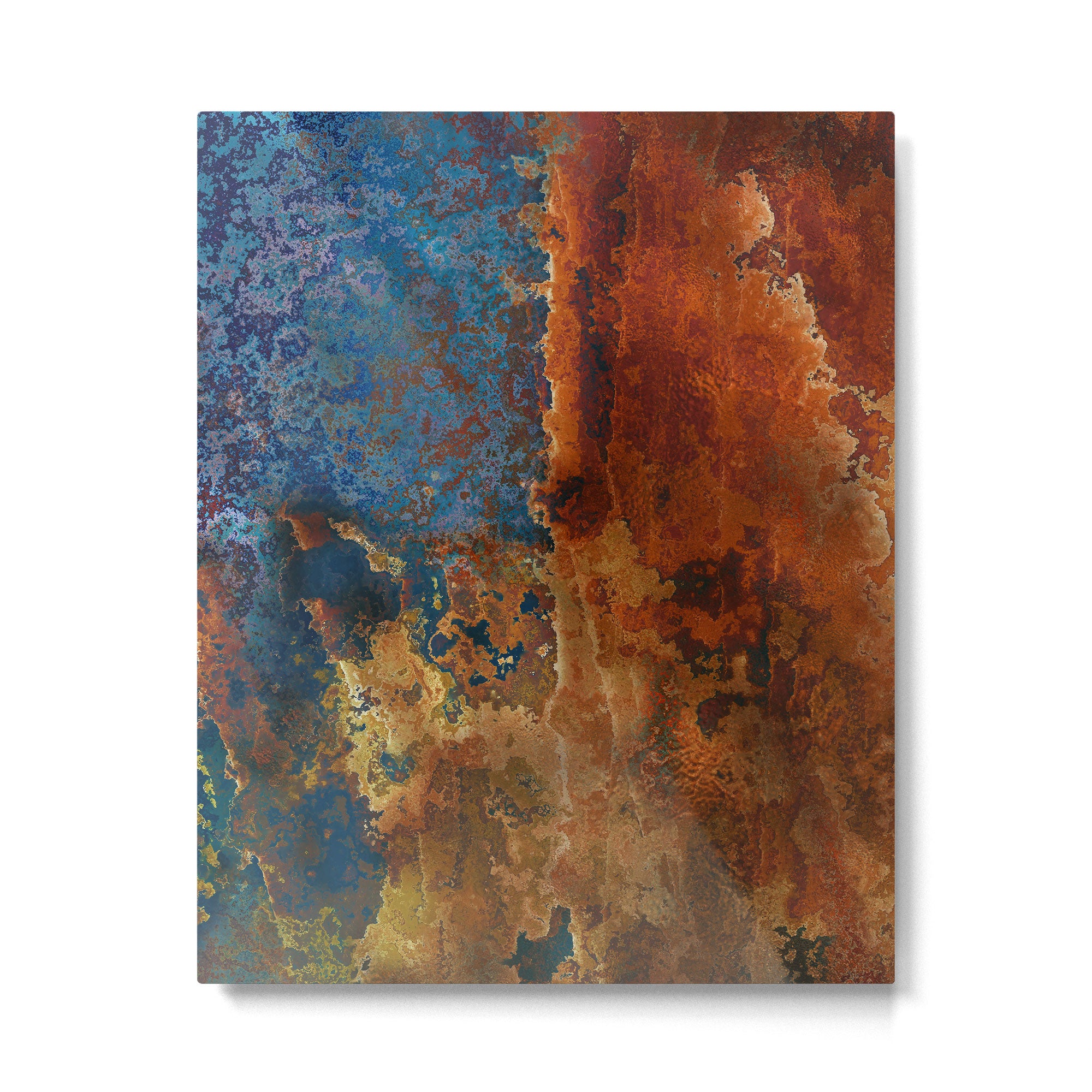 Colorful Blue and Copper Rust Metal Print Gallery Image 6