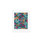 Colorful Floral Jungle, Green, Teal, Magenta and Orange, Flower Prints Art Print Gallery Image 1