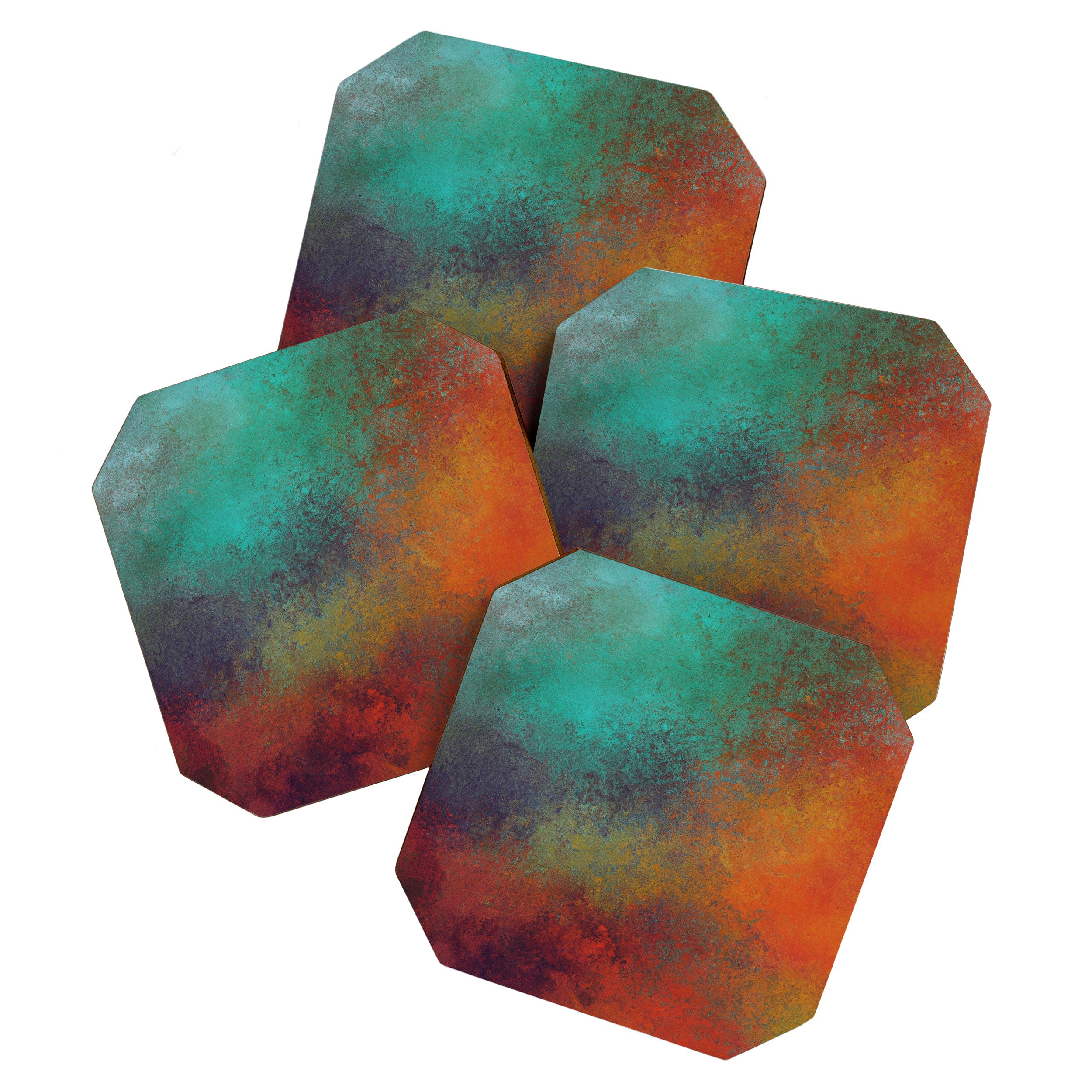 Colorful Rust Aesthetic Grunge Art Coaster Gallery Image 1