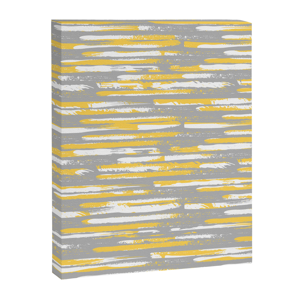 Colorful Stripes, Abstract Art, Yellow and Gray Canvas Print Gallery Image 8