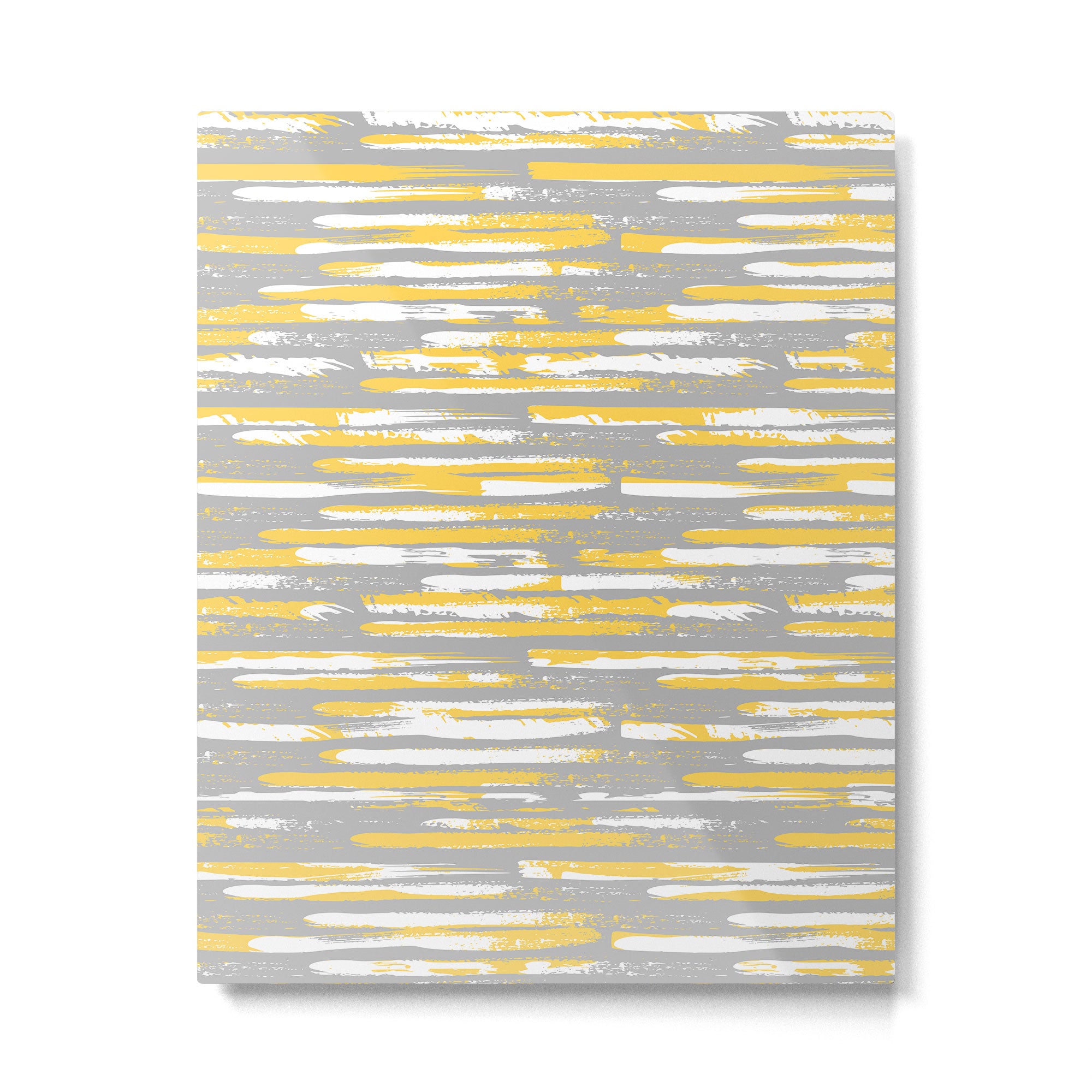 Colorful Stripes, Abstract Art, Yellow and Gray Metal Print Gallery Image 6