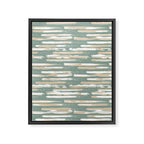 Colorful Stripes, Green and Beige, Abstract Art Framed Canvas Print Gallery Image 8