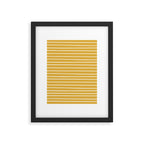 Colorful Stripes, Mustard Yellow and White, Abstract Art Framed Art Print Gallery Image 6