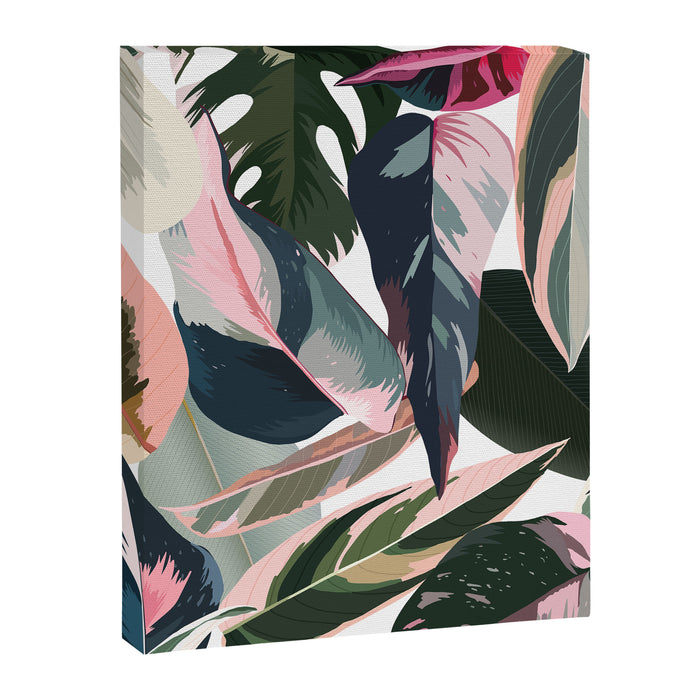 Colorful Tropical Palm Leaves on White Canvas Print Gallery Image 1