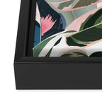 Colorful Tropical Palm Leaves on White Framed Canvas Print Gallery Image 3