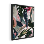 Colorful Tropical Palm Leaves on White Framed Canvas Print Gallery Image 2