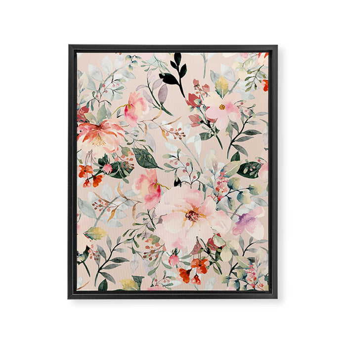 Cottagecore Summer Watercolor Floral Prints Framed Canvas Print Gallery Image 1