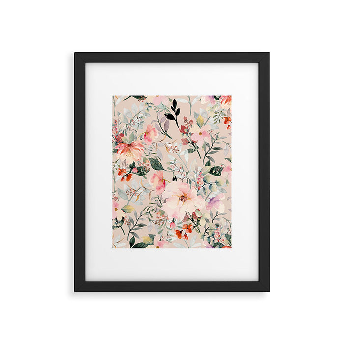 Cottagecore Summer Watercolor Floral Prints Framed Art Print Gallery Image 1