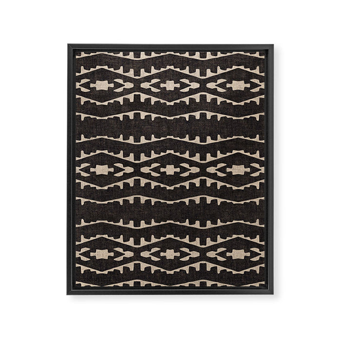 Country Western Pattern in Black Framed Canvas Print Gallery Image 1