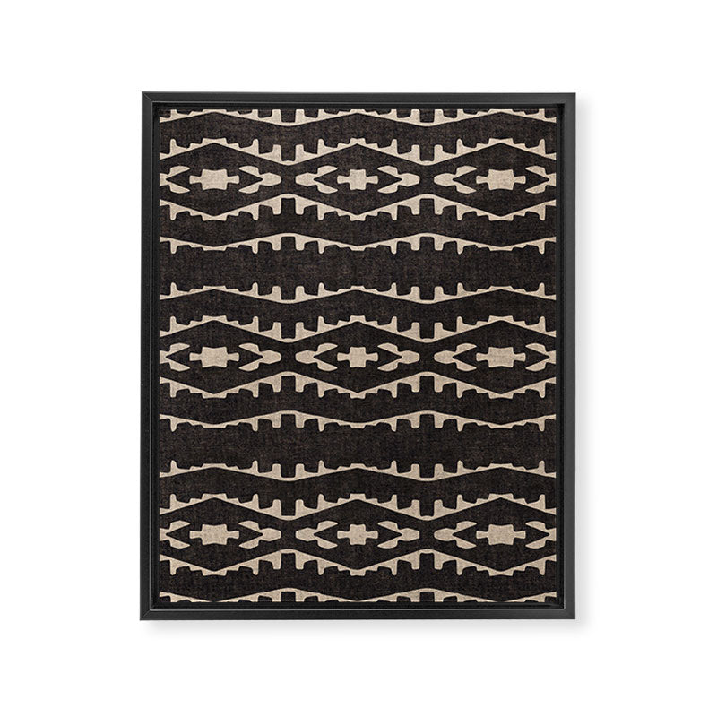 Country Western Pattern in Black Framed Canvas Print Gallery Image 8