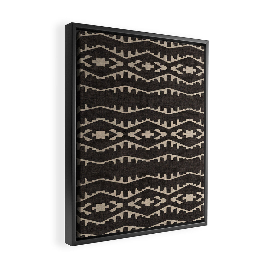 Country Western Pattern in Black Framed Canvas Print Gallery Image 2