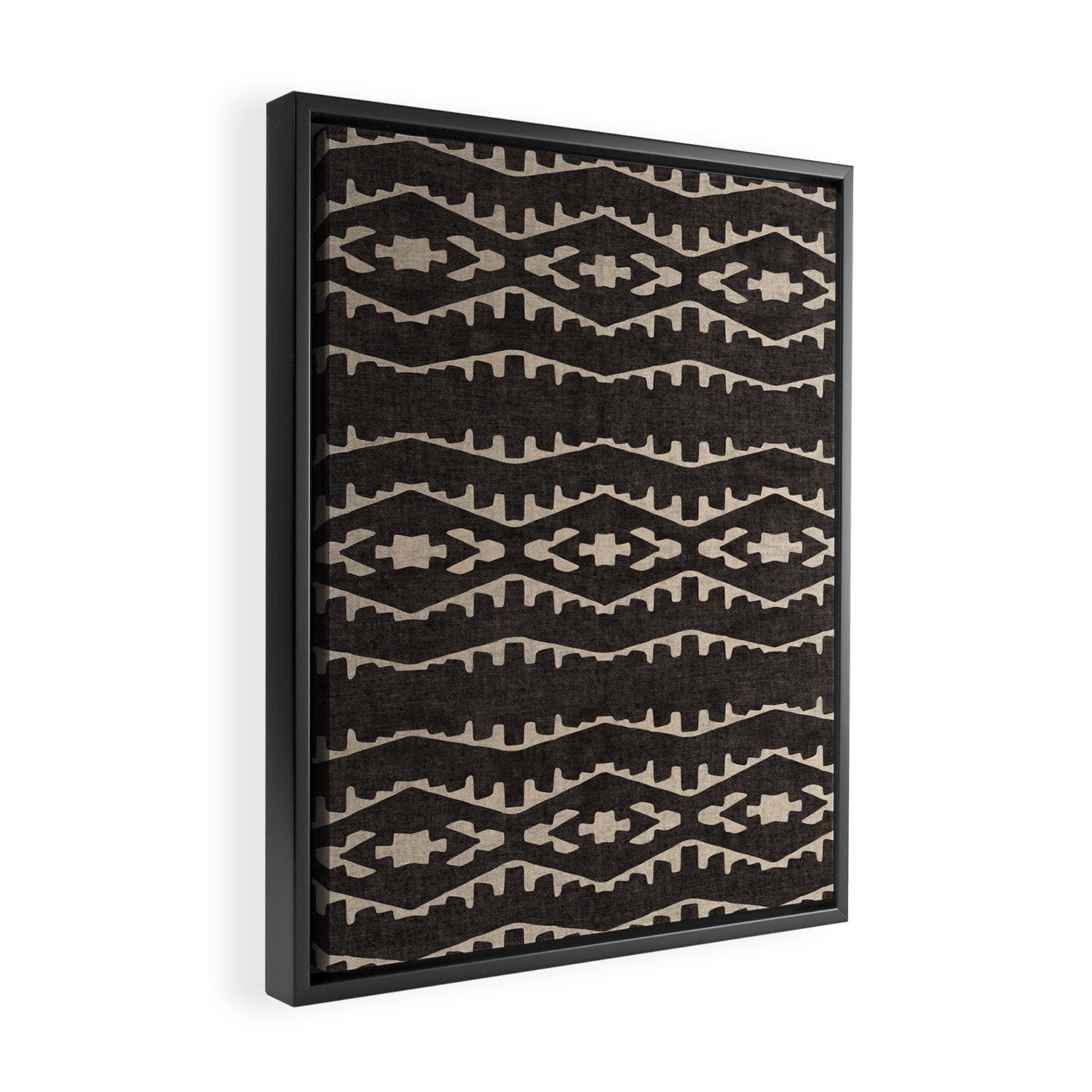 Country Western Pattern in Black Framed Canvas Print Gallery Image 2