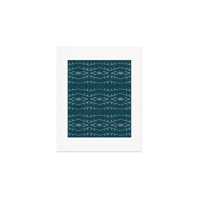 Country Western Pattern in Teal Art Print Gallery Image 1