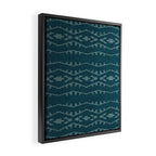 Country Western Pattern in Teal Framed Canvas Print Gallery Image 2