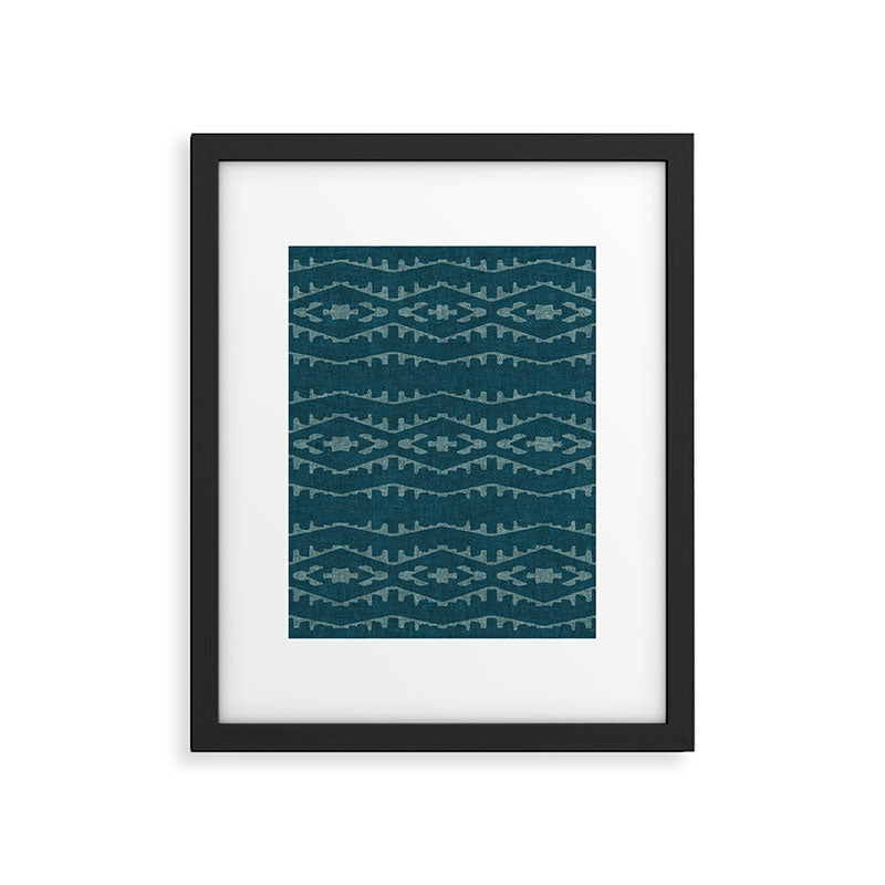 Country Western Pattern in Teal Framed Art Print Gallery Image 6